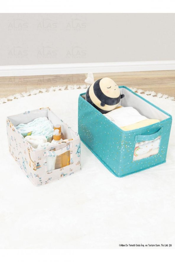 BABY BEBEK 2Lİ PENCERELİ DÜZENLEYİCİ KUTU MAVİ - Resim 2