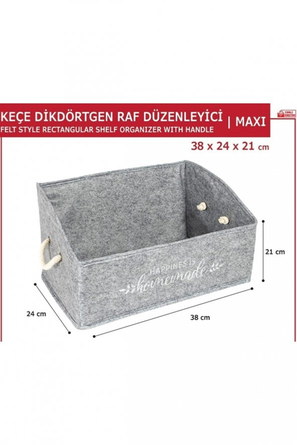 KEÇE DİKDÖRTGEN RAF DÜZENLEYİCİ MAXİ 38*24*21 - 1