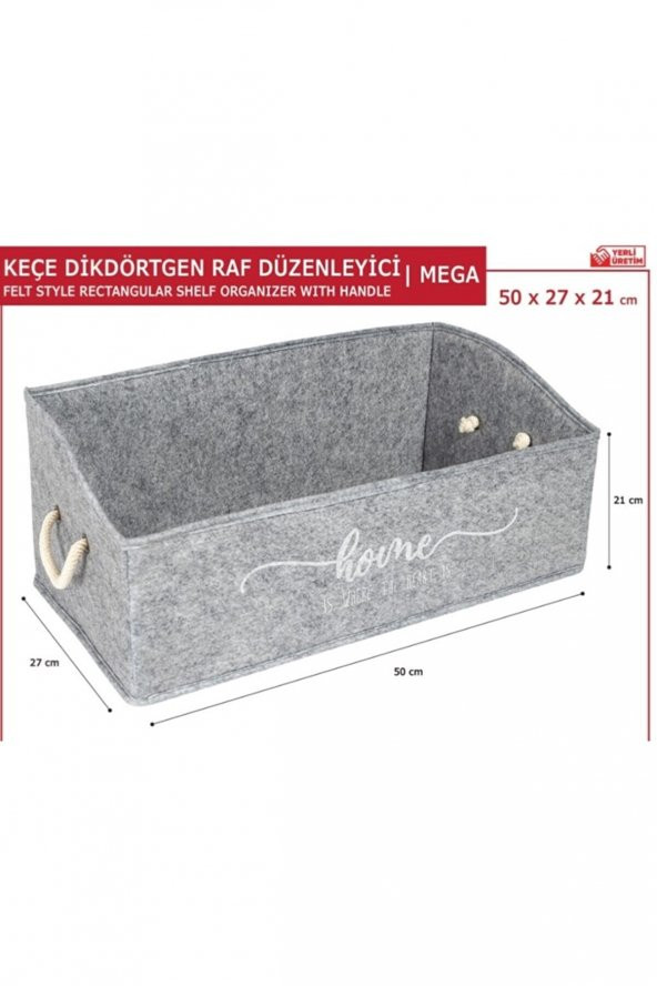 KEÇE DİKDÖRTGEN RAF DÜZENLEYİCİ MEGA 50*27*21 ürün görseli 1