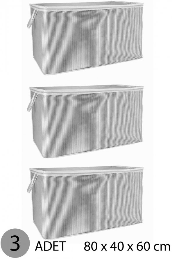 YORGAN HURCU MEGA HURÇ 80x60x40 cm GRİ - 3 ADET ürün görseli 1