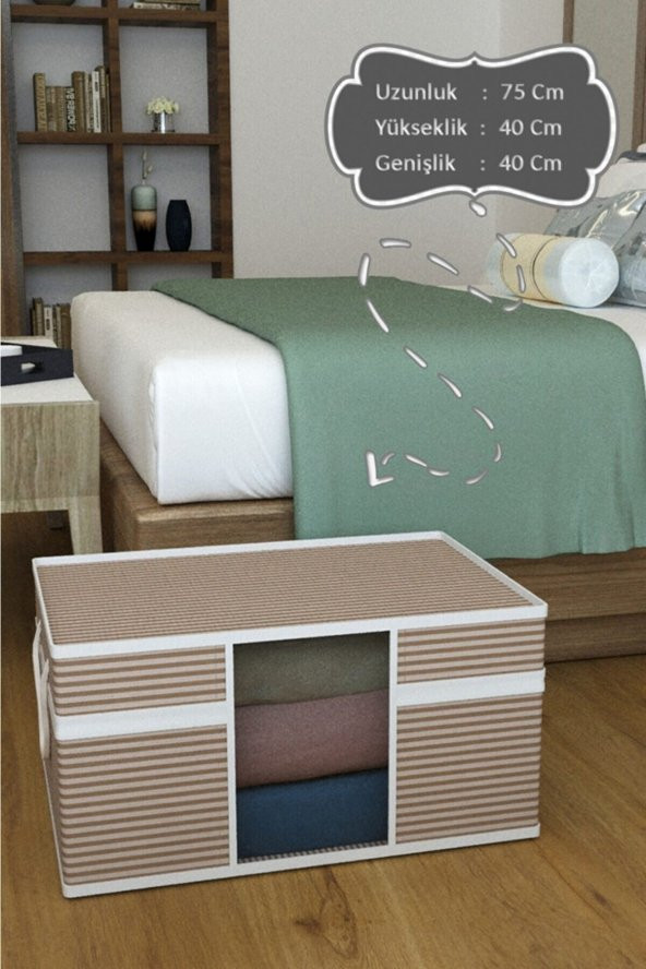 Pencereli Yastık Yorgan Hurcu GRİ 75 X 40 X 40 Cm ürün görseli 1