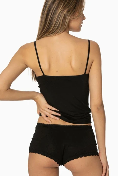 Pierre Cardin 361 Kadın Dantelli Penye Atlet Külot Kaşkorse Set - 5