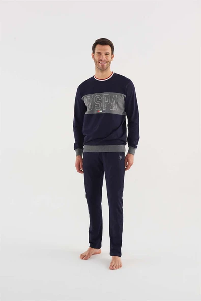 U.s Polo Assn 18616 Erkek Antrasit Melanj Pijama Takım ürün görseli