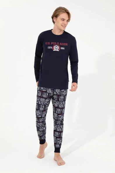 U.s Polo Assn 18634 Erkek Yuvarlak Yaka Uzun Kollu Pijama Takımı - 2