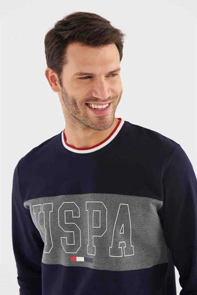U.s Polo Assn 18616 Erkek Antrasit Melanj Pijama Takım - Resim 4