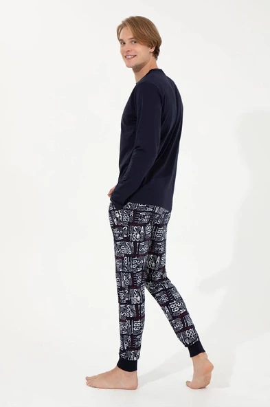 U.s Polo Assn 18634 Erkek Yuvarlak Yaka Uzun Kollu Pijama Takımı - 5