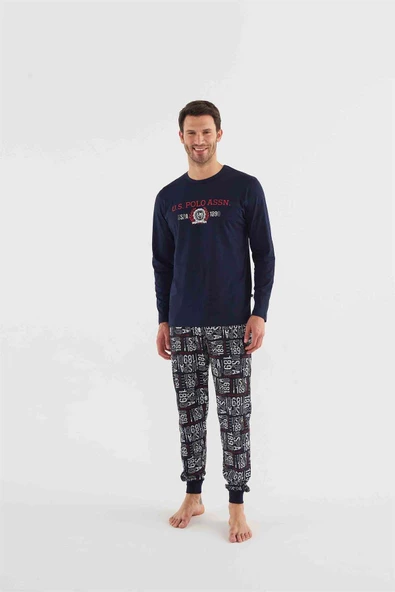 U.s Polo Assn 18634 Erkek Yuvarlak Yaka Uzun Kollu Pijama Takımı
