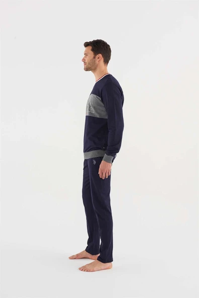 U.s Polo Assn 18616 Erkek Antrasit Melanj Pijama Takım - Resim 2