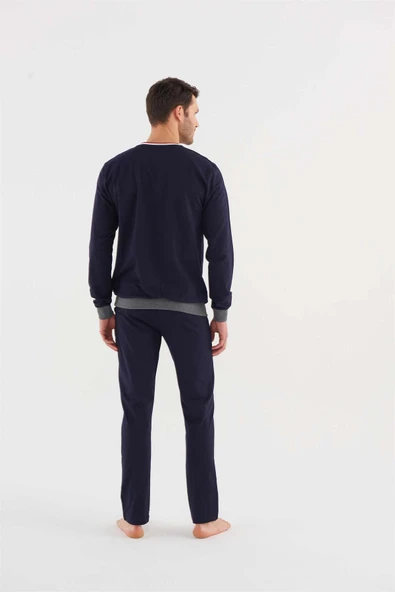 U.s Polo Assn 18616 Erkek Antrasit Melanj Pijama Takım - Resim 3