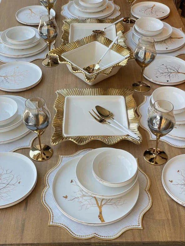Yemek Takımı Modern Arbol Bird 44 Parça 6 Kişilik
