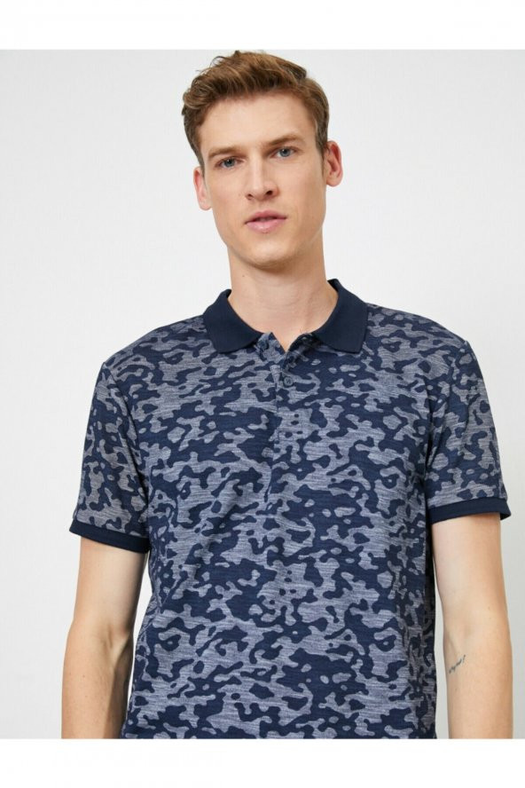 KOTON Erkek Lacivert Polo Yaka T-Shirt - 2