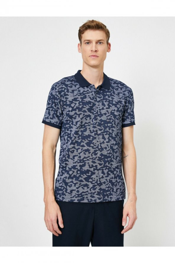 KOTON Erkek Lacivert Polo Yaka T-Shirt - 3