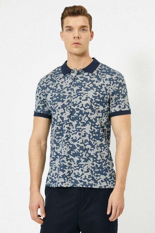 KOTON Erkek Lacivert Polo Yaka T-Shirt - 8