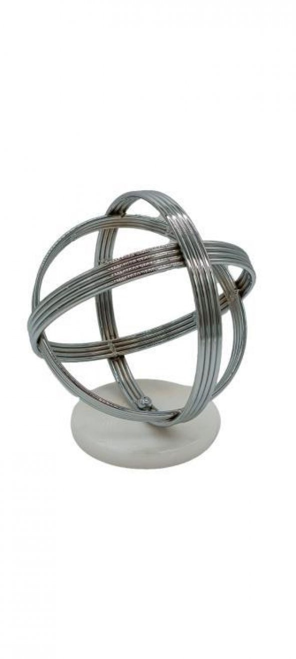 Crearthome Dekoratif Yumak Model Büyük Boy Metal Gümüş Aksesuar SZR-298507