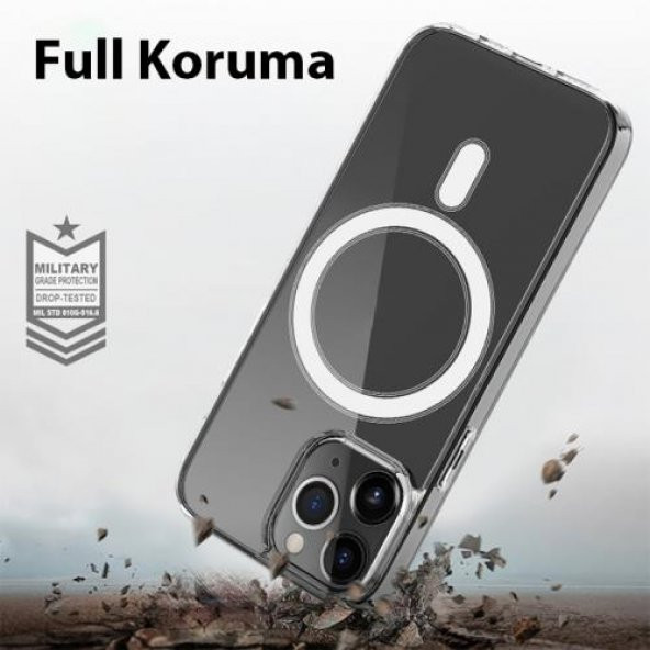 Coofbe iPhone 14 Pro 6.1inç Sert Silikon Kılıf, Darbe Emici, Kamera Koruyucu Magsafe Uyumlu Kılıf - 3