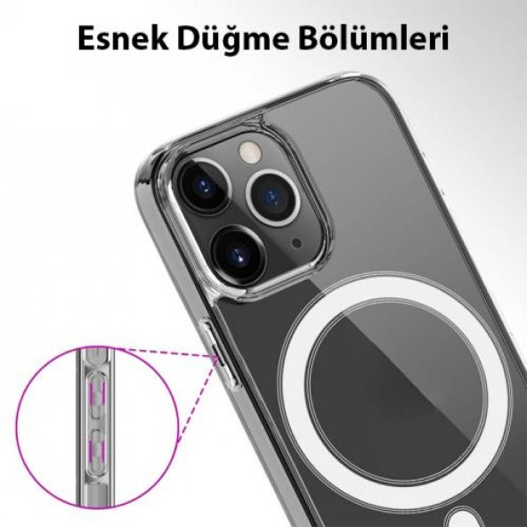 Coofbe iPhone 14 Pro 6.1inç Sert Silikon Kılıf, Darbe Emici, Kamera Koruyucu Magsafe Uyumlu Kılıf - 6