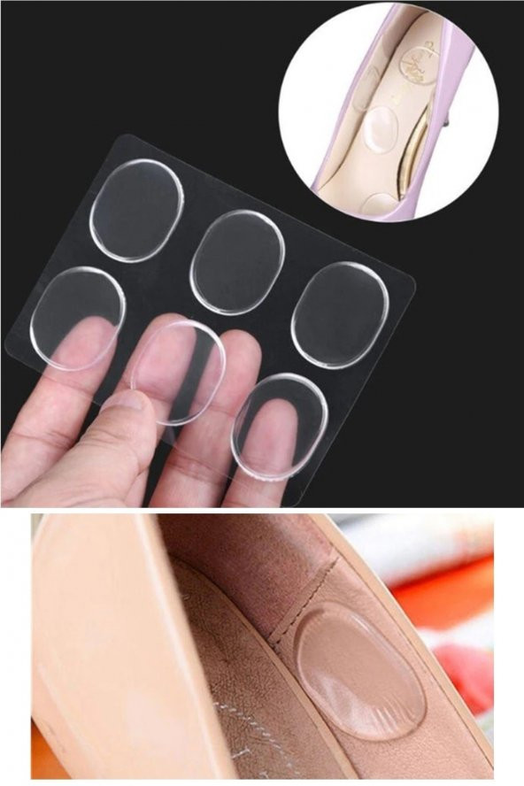 6 Adet Silikon Jel Ayakkabı Vurma Önleyici Topuk Vurma Önleyici Ped Topuk Dikeni Nasır Pedi
