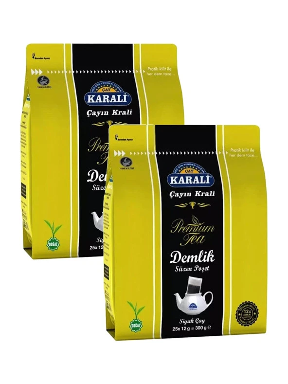 Karali Çay Premium Demlik Poşet Siyah Çay 25 Li 2 Adet