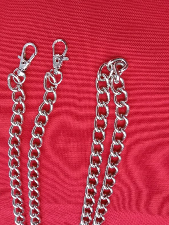 100cm Gümüş Metal Kancalı Çanta Askısı - 3