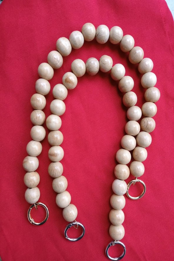 2 Adet 40cm Ahşap Cilalı Çanta Sapı - Çanta Askısı - Yaylı Kancalı - 3