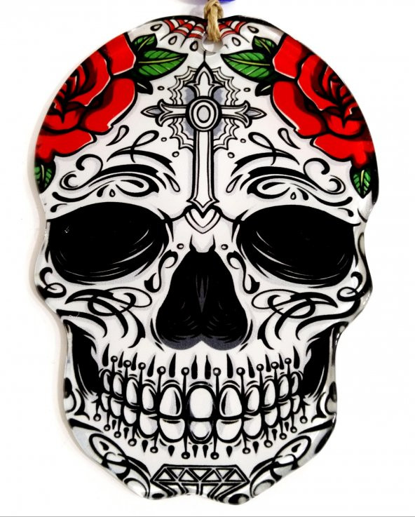 Siyah Gözlü Kuru Kafa Füzyon Cam Duvar Süsü ürün görseli