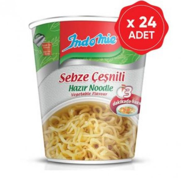 Indomie Sebze Çeşnili Bardak Noodle 60 Gr x 24 Adet - 1
