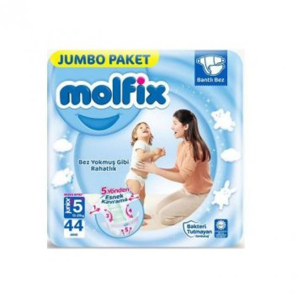 Molfix Bebek Bezi Junior Plus 5+ Beden 44 Adet