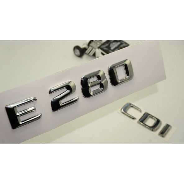 Benz E 280 CDi Bagaj Krom Metal 3M 3D Yazı Logo