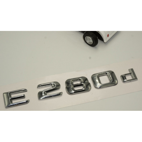 Benz E 280d Bagaj Krom Metal 3M 3D Yazı Logo - Resim 3