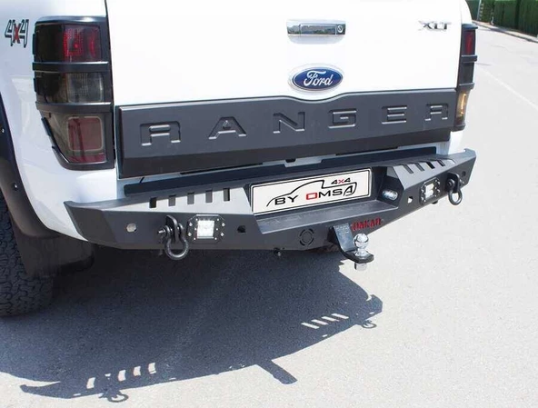 OMSA Ford Ranger Dakar Çelik Arka Tampon Ledli Sensörlü 2011-2022 Arası - 3