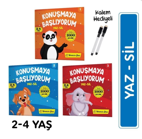 Y.Z. Konuşmaya Başlıyorum Serisi YAZ-SİL Kitaplar (Türkçede En Çok Kullanılan 1000 Kelime)