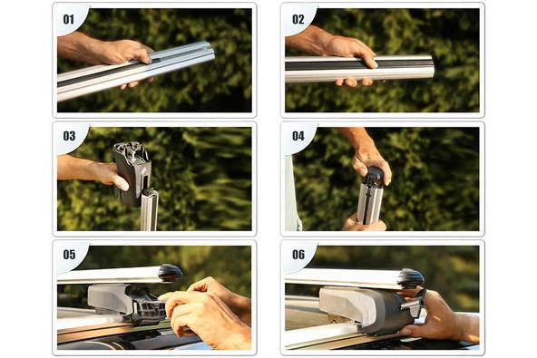 OMSA Universal Bold Bar V2 Ara Atkı Gri 138 cm 2 Parça - Resim 7