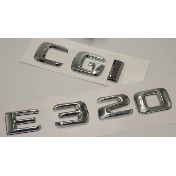 Benz E 320 CGi Bagaj Krom Metal 3M 3D Yazı Logo - Resim 3