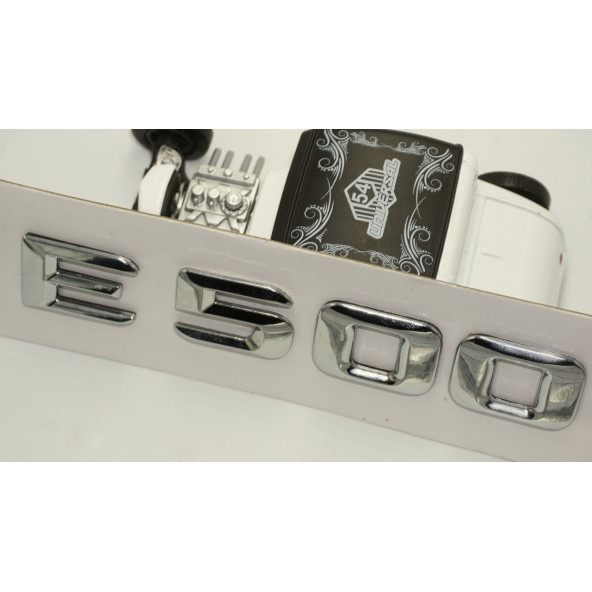 Benz E500 Bagaj Krom Metal 3M 3D Yazı Logo - 4