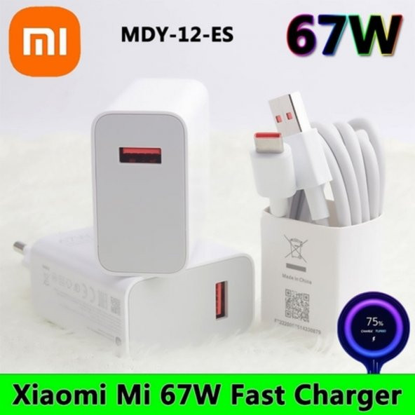 Orjinal Xiaomi Turbo 67W 6A Hızlı Şarj Cihazı Ve Type-C Myd-12-Eh