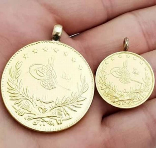 1 Tam 1 Çeyrek Reşat Altin Görünümlü Kolye Ucu - 2