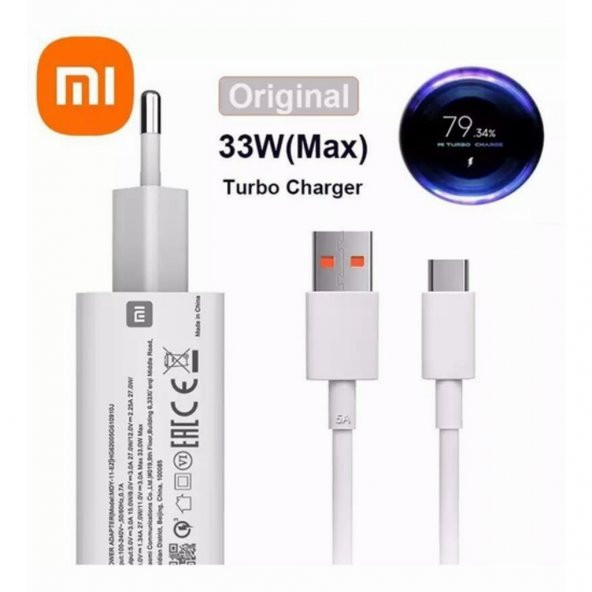 Orjinal Xiaomi Redmi Note 9 Turbo 33W 5A Type-C Hızlı Şarj Cihazı - 2