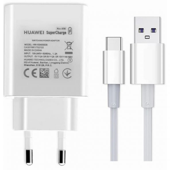 Huawei P20 Pro Supercharge 40W 4A Hızlı Şarj Aleti + Type-C Kablo (536684964) - 2