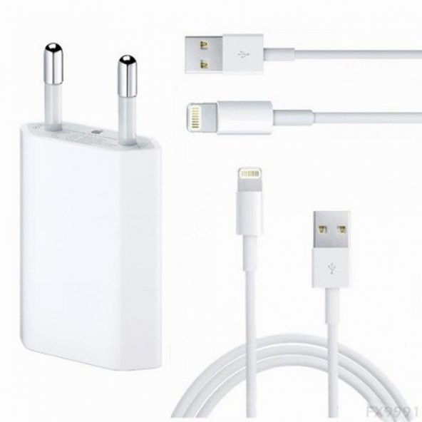 Orjinal Apple Iphone 8 Plus Usb 5W Şarj Cihaz Ve Kablosu 1 METRE KABLO - 4