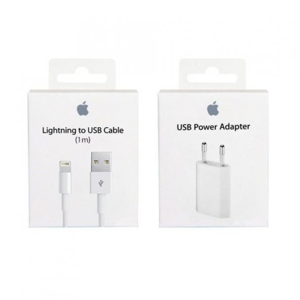 Orjinal Apple Usb 5W Şarj Cihaz + Lightning Kablosu (1 M) (536248441) - 5