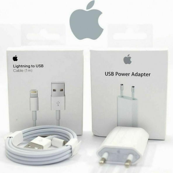 Orijinal Apple Iphone 6 7 8 Usb 5W Şarj Cihaz Ve Kablosu 1M (536123547)