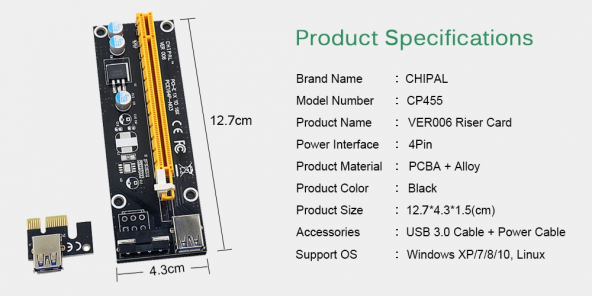 Ver006S Usb 3.0 Pcı-E 1X - 16X Genişletici Yükseltici Riser Kart - 2