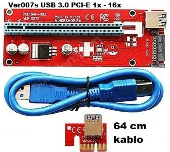 Ver007S Usb 3.0 Pcı-E 1X - 16X Genişletici Yükseltici Riser Kart