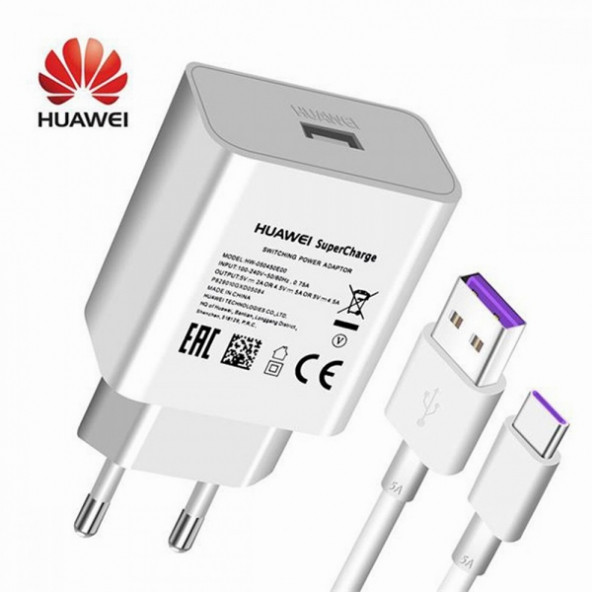 Huawei Super Charge 40W 5A Hızlı Şarj Aleti + Type-C Kablo - 8