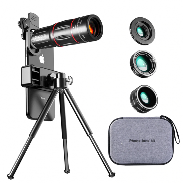 Dürbün 28x Hd Cep Telefonu Kamera Lens Teleskop Zoom Makro Lens