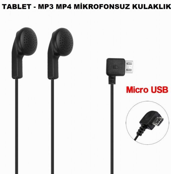 Micro Tablet ve Mp3 Mp4 Kulaklık Mikrofonsuz