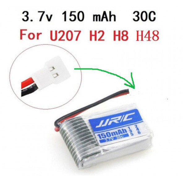 U207 H2 H8 H48 için H8 3.7v 150mah 30c Lipo Battery Eachine E010