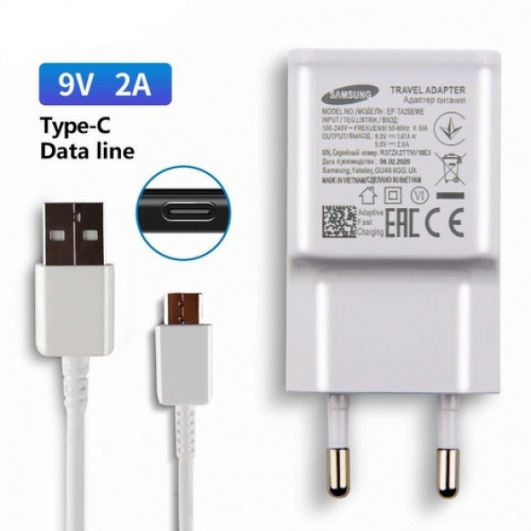 Orijinal Samsung Ep-Ta20Ewe Hızlı Şarj Adaptörü Travel 5V 2A + Type C Kablo - 3
