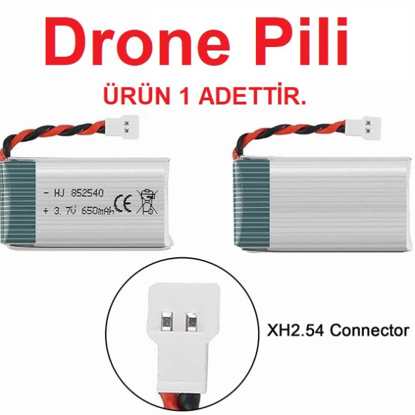 Drone Pili 650 mAh 3.7V Syma X5C X5SC X5SW M68 905 CX-30 vs. Modeller Uyumlu ürün görseli