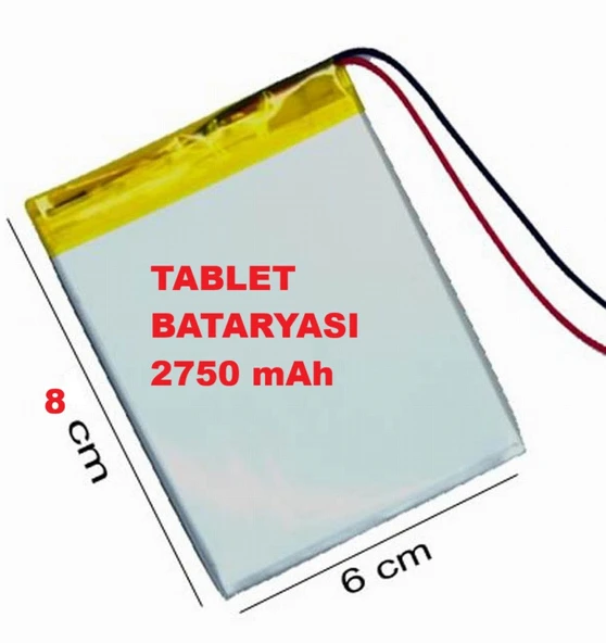 Oem Tablet Batarya Pil 3.7V 2750Mah 2 Kablo Ölçü 55Mmx40Mmx3Mm ürün görseli 1